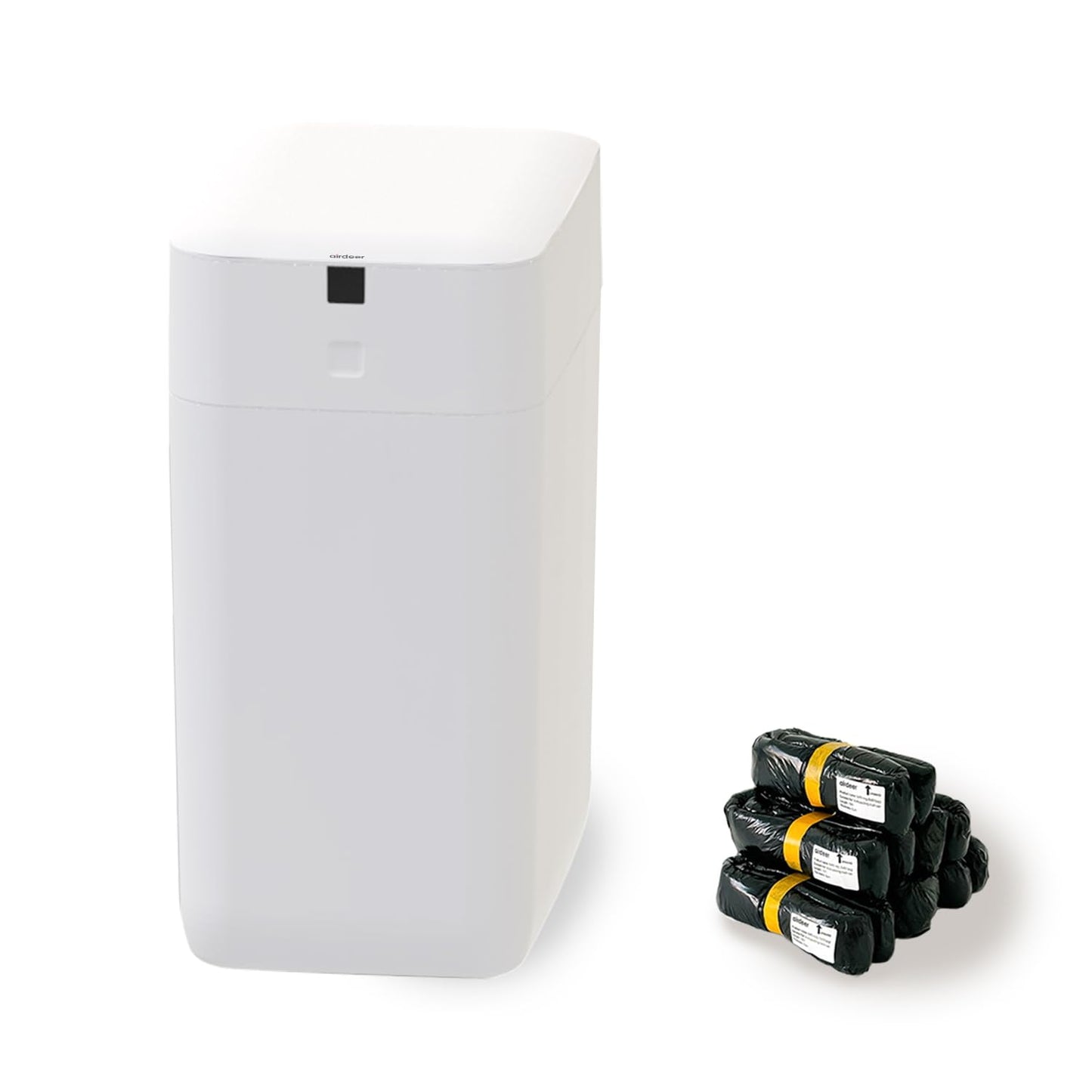Automatic Trash Can, 3 Gallon Self Sealing and Self-Changing Smart Trash Can, Motion Sensor, Touchless Garbage Can with Lid for Kitchen Bathroom Bedroom Office, 6 Refill Rings(C3, White)