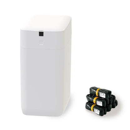Automatic Trash Can, 3 Gallon Self Sealing and Self-Changing Smart Trash Can, Motion Sensor, Touchless Garbage Can with Lid for Kitchen Bathroom Bedroom Office, 6 Refill Rings(C3, White)